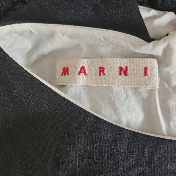 MARNI BLACK FRINGE WOOL TOP (42) - Picture 6 of 11